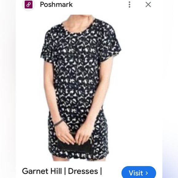 Garnet Hill silk/cotton lightweight knee length dress! Abstract print! Size Med - Picture 6 of 15